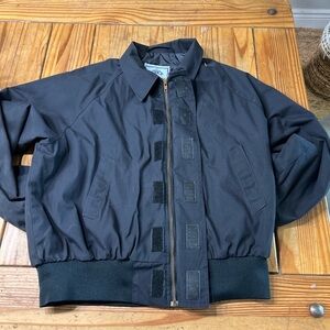 Black vintage military zip/velcro jacket